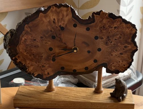The Oak Burr and Bear Clock